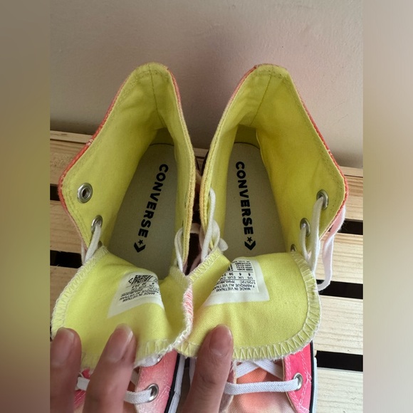 Converse Chuck Taylor Lift High Top Sneakers Womens  US8 Orange Yellow Tie Dye - Picture 6 of 12